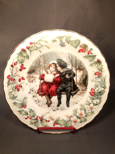 Plate "1989 Christmas plate  " Wedgwood Collection  Porcelain 1989 8.5 "-21.5 cm - Foto 1 di 2