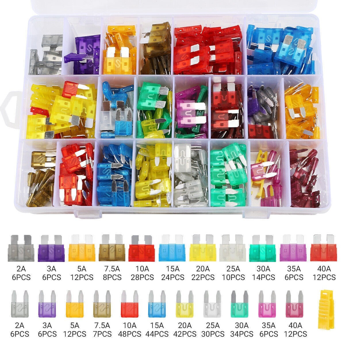 420Pcs 12V Auto Blade Fuse Assortment Kit Set Car Truck Motorcycle RV Boat Fuses