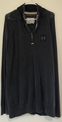 Salute Cultivated Leisure Hillsdale College Gray 1/4 Zip Cotton Knit Sweater XXL
