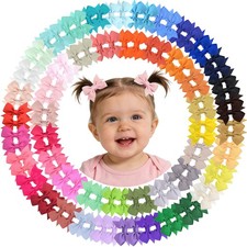 Hair Clips for Girls 100PCS - 2" Fully Lined Tiny Bows, Alligator Clips for I...