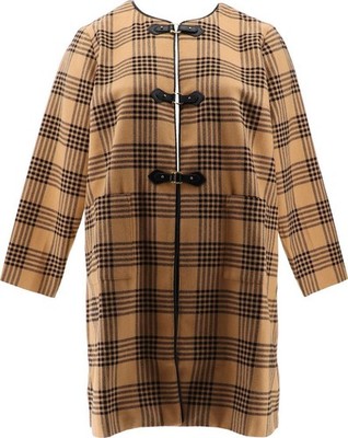 Girl With Curves Novelty Plaid Coat Camel Plaid 10 New