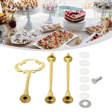 Plato de Pastel para Soporte Porta Pasteles 1 pieza 2 o 3 Capas Estilo Europeo Dorado