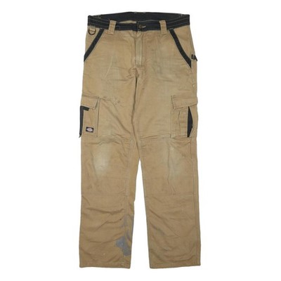 DICKIES Herren Cargo-Hose Baumwollmischung Regular Fit Beige Schwarz W38 L34