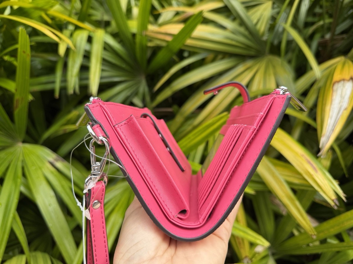 Michael Kors Jet Set Travel LG Double Zip Wallet Ombré Hibiscus