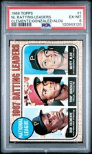 1968 TOPPS CLEMENTE/GONZALEZ/ALOU #1 NL BATTING LEADERS PSA 6