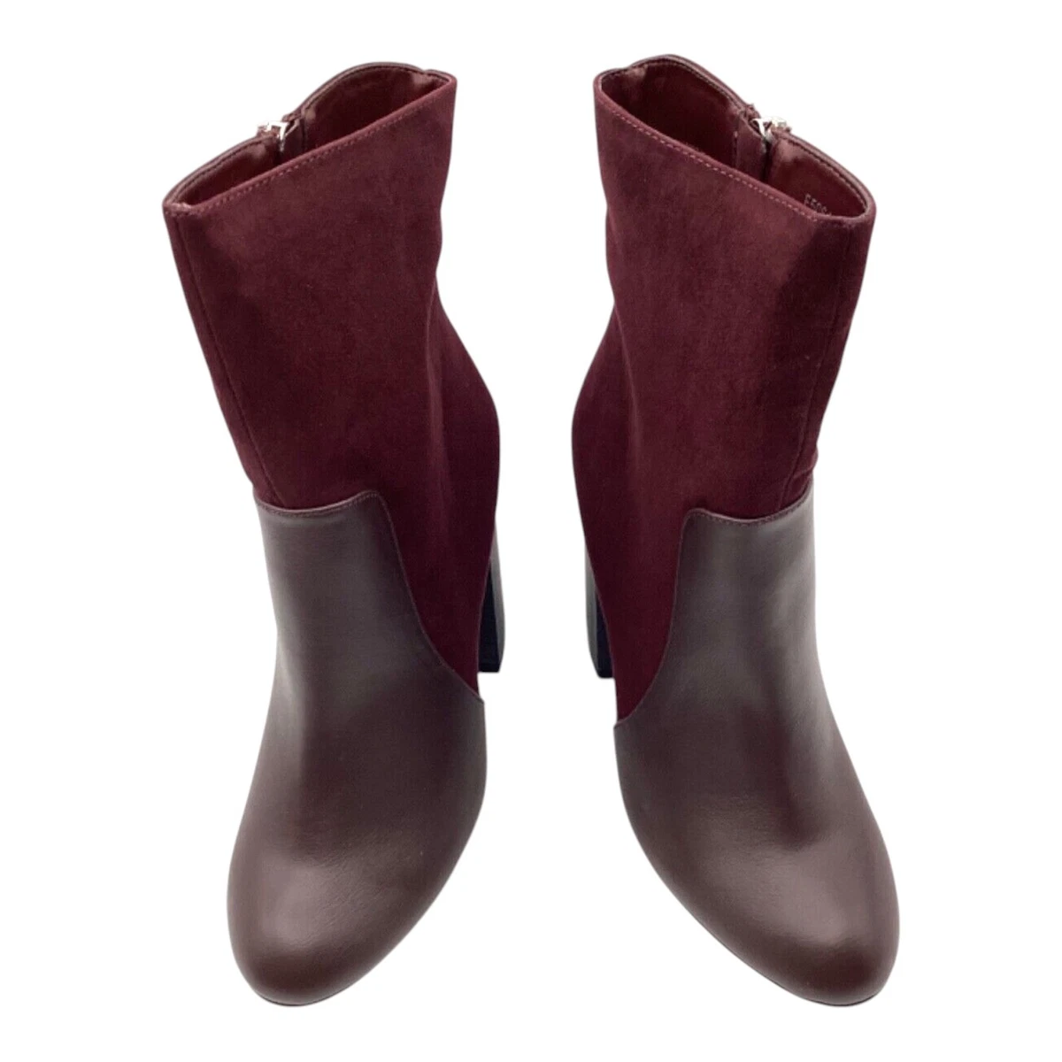 Anne Michelle Mujer Botines Reino Unido 5 Borgoña Imitación Cuero Tacón Bloque Invierno