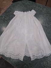 Feltman Bros Hand Embroidered White Christening Baptism Gown Lace Baby Girl NB