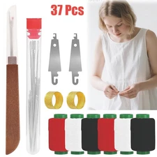 Big Eye Steel Needles Set - Long & Thin Handmade Quilting & Sewing Needles Kit