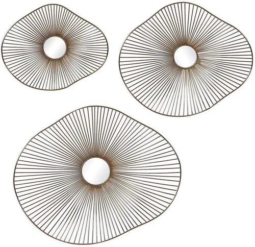 Elegant Gold Metal Wall Art Set of 3 for Stylish Home Decor - Picture 1 of 5