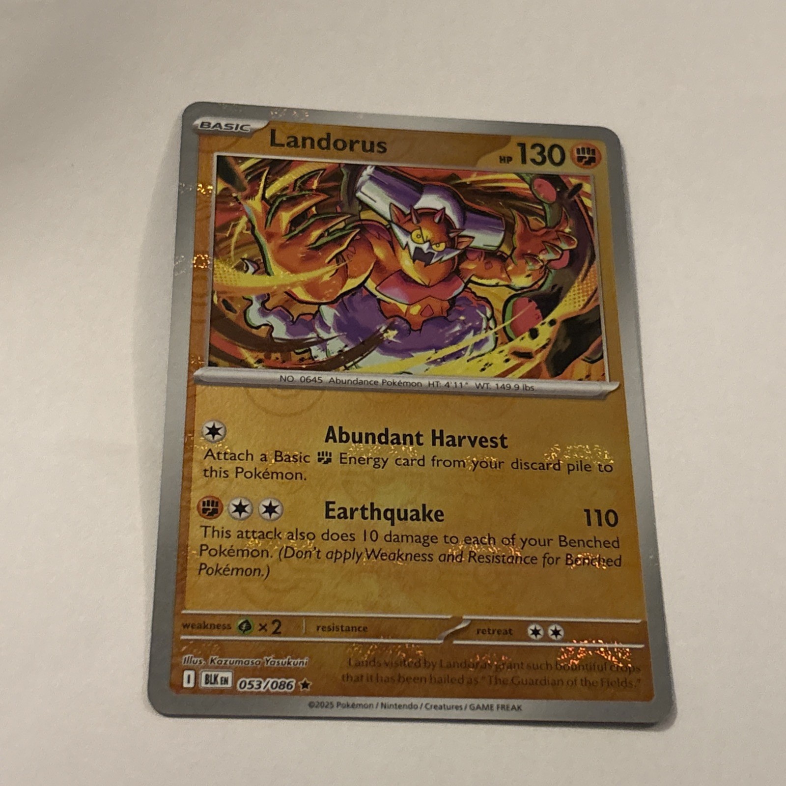 Pokemon SV: Black Bolt - Landorus - 053/086 - Master Ball Pattern NM