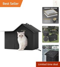 Outdoor Insulated Cat House for Feral Large Cats Weatherproof