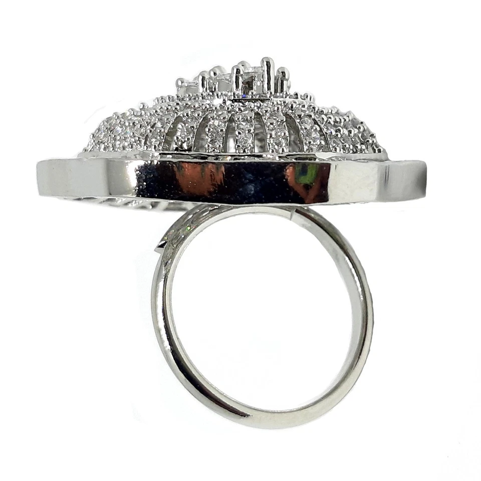 Anello da donna placcato argento anello di fidanzamento fatto a mano in... - Immagine 3 di 4