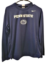 Penn State Nittany Lions Shirt Mens Medium Nike Dri-FIT Long Sleeve Elite Blue