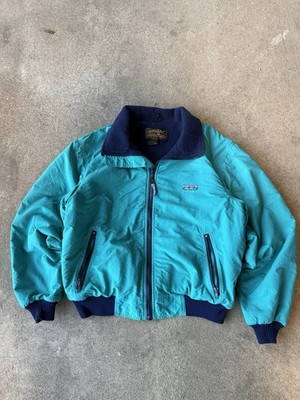 Eddie Bauer Men's Teal Navy Bomber Jacket Fleece Lined Full Zip Outdoor