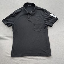 James Perse Polo Shirt Mens Small Black Pocket Short Sleeve Made In USA MLJ3891