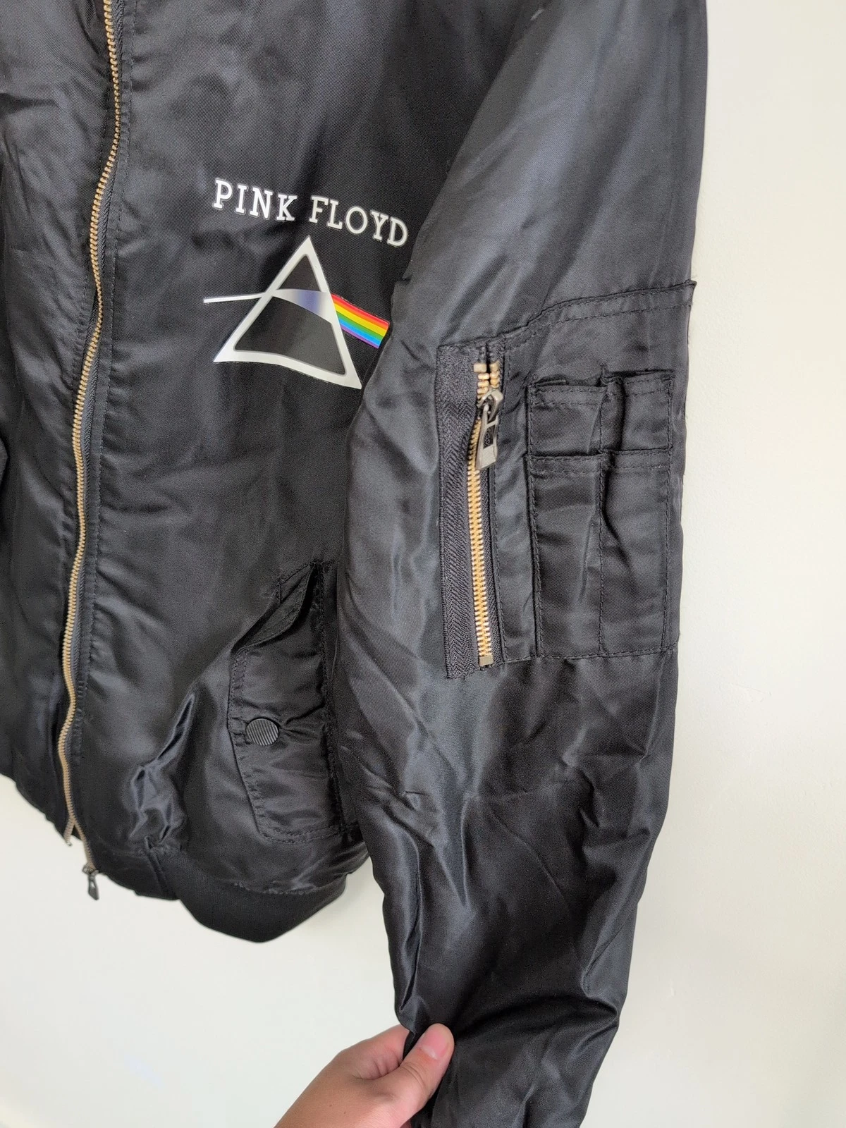 Asstseries Pink Floyd Dark Side Moon Bomber Jacket Unisex Sz M Black - product detail image 9