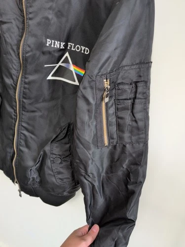 Asstseries Pink Floyd Dark Side Moon Bomber Jacket Unisex Sz M Black image 9