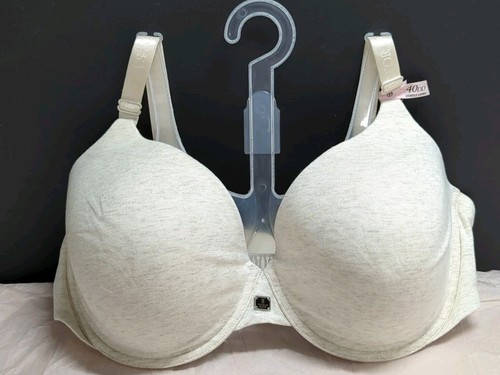 Victoria's Secret leicht gefütterter BH 40DD Baumwolle Logo Hardware weiß (60012)