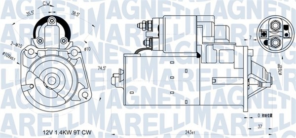 Magneti Marelli Anlasser Starter 063721398010 12V FüR Volvo S40 2 544 V50 545-image
