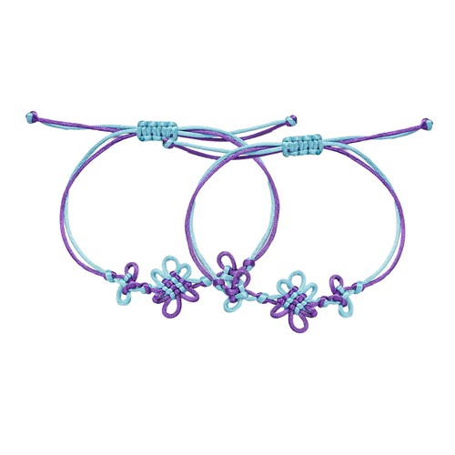 2 Pcs Friendship Matching Knot Bracelets Handmade Couples Accessories Gifts for