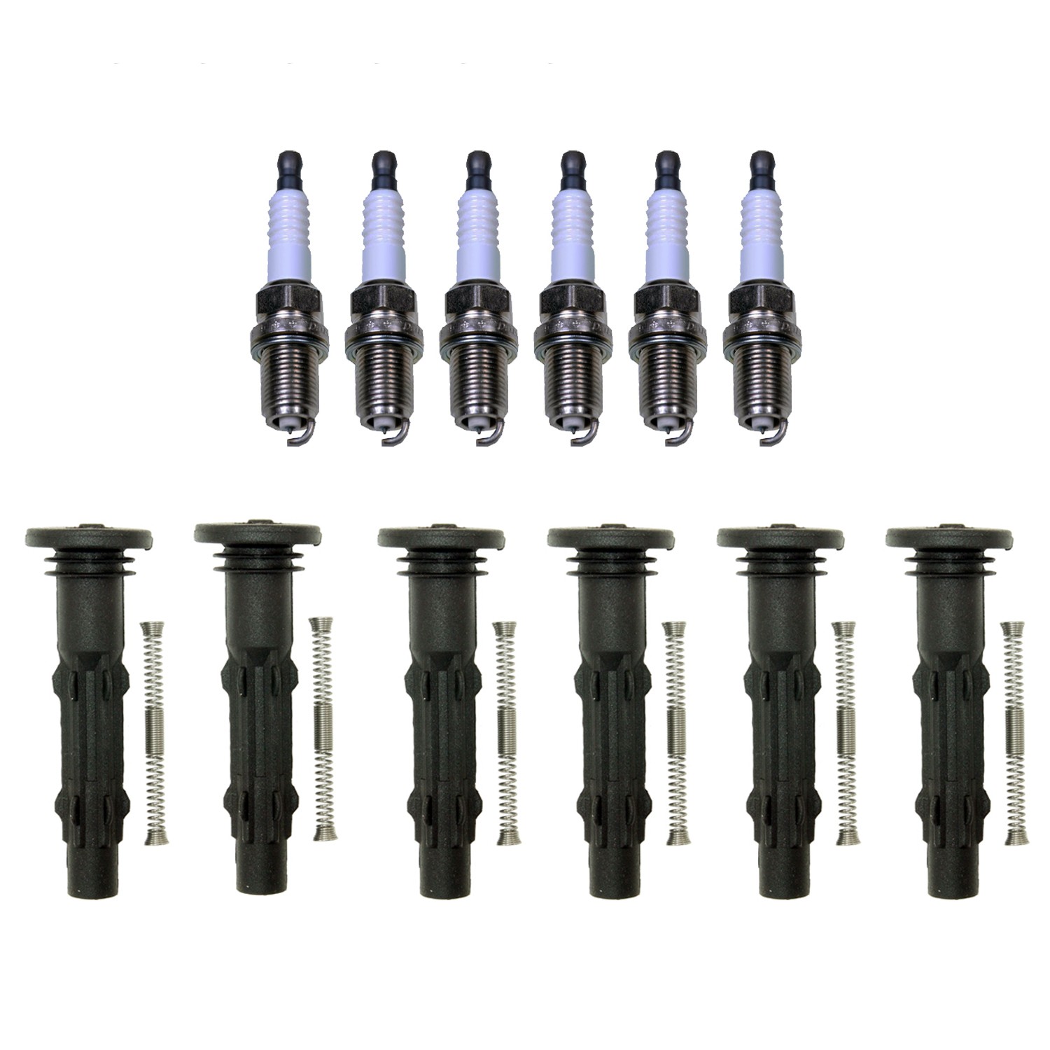 Denso 6 Iridium Plugs  NGK Ignition Coil Boots Kit for Benz W220 S350 3.7L V6