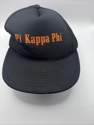 Pi Kappa Phi Fraternity SnapBack Hat Black 100%Polyester Orange Lettering 1 Size