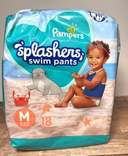 Pampers Splashers Swim Pants Disposable M 13 Count 20-33 Lbs Baby Swimwear