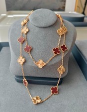 Flower necklace 925 silver rose gold plated 20 motifs