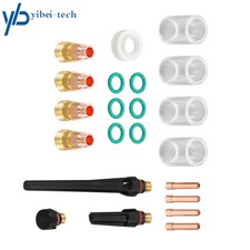 For WP-17/18/26 22Pcs TIG Welding Torch Stubby Gas Lens Glass Cup Kit