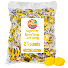 Gotas de limón sin azúcar - Bolsa a granel Arcor 2 lb de caramelo duro sin azúcar - Delicioso