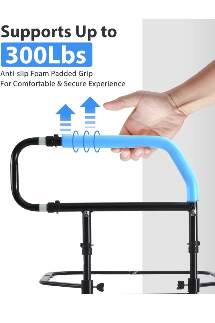 Sangohe Bed Rail for Elderly, Bed Assist Grab Bar Handle with Storage Pocket