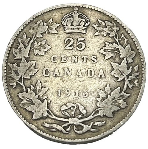 1916 Canada 25 Cents — photo from the most recent tracked eBay sale
