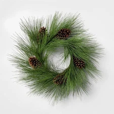 26" Artificial Long Needle Pine Wreath w/ Pine Cones Project 62 Xmas Holiday
