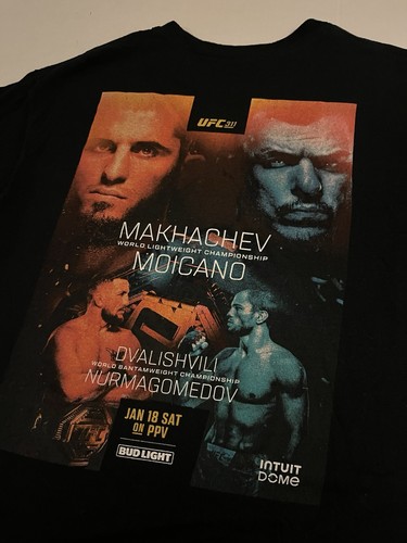UFC 311 Fight 2025 Islam Moicano OFFICIAL T-Shirt LARGE Intuit Black MMA Rogan