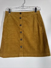 J. Crew Women's Mini Skirt In Corduroy Size 2 Zip Closure Lined Button Front