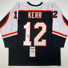 Autographed/Signed TIM KERR Philadelphia Black Hockey Jersey JSA COA Auto