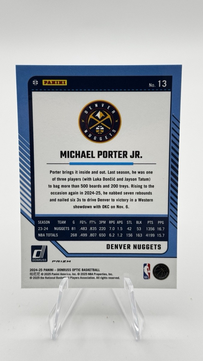 2024-25 Panini Donruss Optic - Michael Porter Jr. #13 Purple Prizm