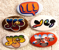 YES Band PIN BUTTON LOT 5 Oval Jon Anderson Steve Howe Chris Squire Roger Dean