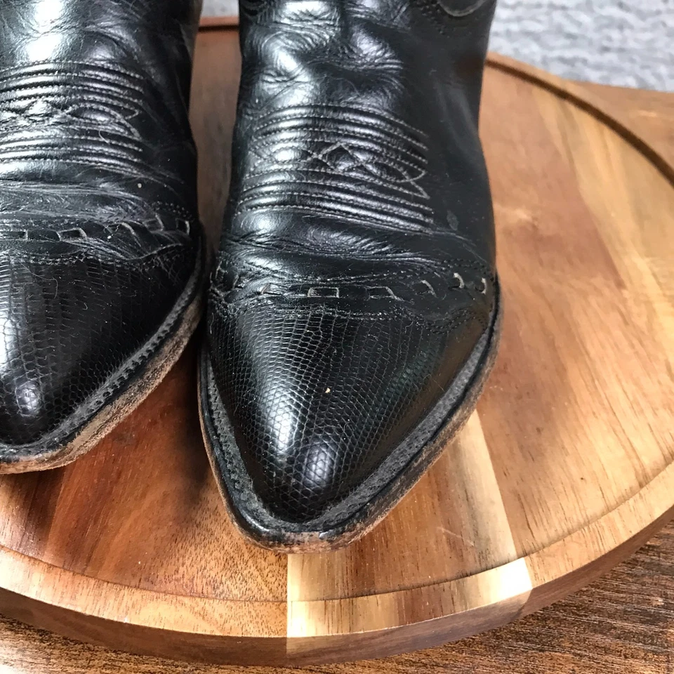 Nocona Western Botas Mujer 8B Cuero Negro Punta Punta Vaquera Rodeo Foto 2 de 4