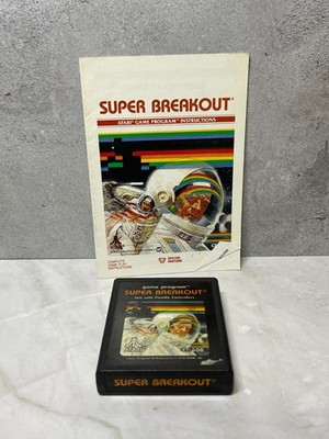 SUPER BREAKOUT with manual - Atari 2600 Video Game Cartridge