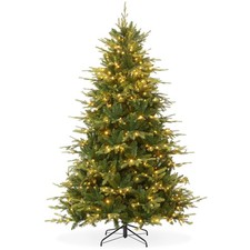 OPEN BOX - 7.5FT Pre-Lit Aspen Fir Realistic Artificial Holiday Christmas Tree