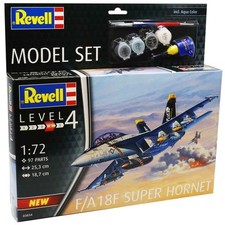 Image of Revell F/A18F Super Hornet Aircraft plastic Model Kit Set 63834 Scale 1:72