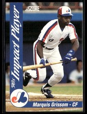 1992 Score #63 Marquis Grissom 90's Impact Players Baseball Card 1103W