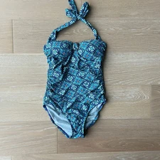 Spanx Assets by Sara Blakely One Piece Swimsuit Fiesta Pin Up Halter Small