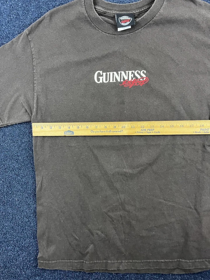 Guinness 衬衫男式中号棕色 Extra Stout St James's Gate 都柏林图案 T 恤 — 第 3/4 张图片