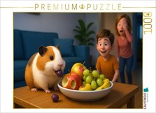 CALVENDO Puzzle Was Diät ist, entscheide ich selbst - Meerschweinchen am Obsttel