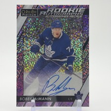 2023-24 Bobby McMann OPC O-PEE-CHEE Platinum Violet Pixels Rookie Auto RC /99