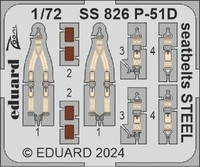 MW22 Eduard SS826 P-51D Seatbelts Steel 1/72 Zoom Set For Eduard