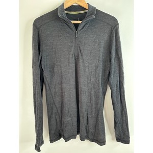 Smartwool Merino Wool Quarter Zip Pullover Womens M Charcoal Gray Base Layer