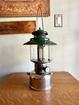1950's Coleman Model 228D Nickel Plated Big Hat Camping Lantern